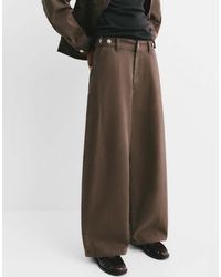 Pull&Bear - Jeans A Palloncino Marroni Con Vita Regolabile - Lyst