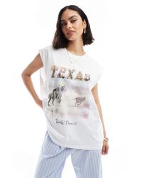 ASOS - Oversized Vest With Texas Cowboy Graphic - Lyst