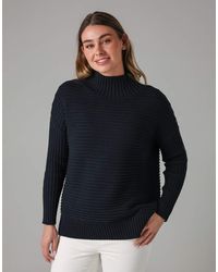 French Connection - Cotton Ribbed Knit High Neck Jumper - Lyst