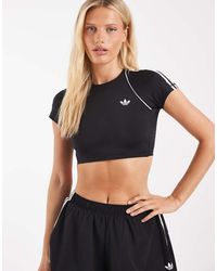 adidas Originals - Adidas Originals Sport Superstar Cropped Tee - Lyst