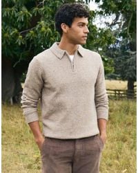 Threadbare - Faux Wool Quarter Zip Polo - Lyst
