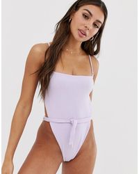 Amuse Society X Flynn Skye - Paislee - Maillot 1 pièce texturé - Lilas - Violet