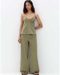 Pull&Bear - Gestreepte Top Met Bandjes - Lyst