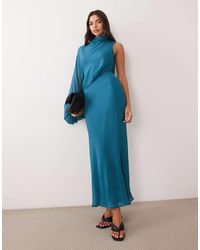 ASOS - One Sleeve Blouson Overlay Bias Cut Maxi Dress - Lyst