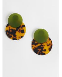 ASOS - Earrings With Double Drop Faux-shell Discs - Lyst