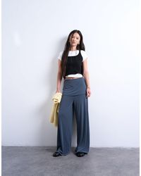 TOPSHOP - Pantalon double épaisseur avec détail jupe - anthracite - Lyst