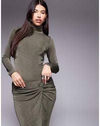Ruched & Ready - You Could Never Sculpted Textured Slinky High Neck Bodysuit Co-Ord - Lyst