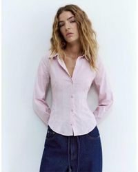 Pull&Bear - Fitted Shirt With Pleats - Lyst