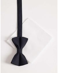 ASOS - Satin Bow Tie And Pocket Square - Lyst