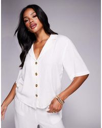 River Island - Boxy Linen Look Shirt Co-ord - Lyst