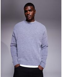 ASOS - Oversized Knitted Lambswool Crew Neck Jumper - Lyst