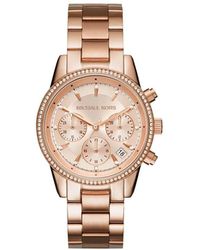 Michael Kors - Bryant Chronograph Rose-Tone Steel Watch - Lyst