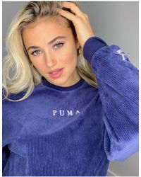 PUMA Cropped Cord Sweater - Blue