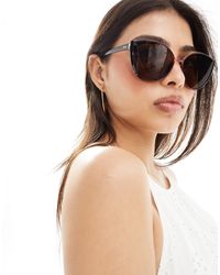 Pieces - Oval Cateye Sunglasses - Lyst