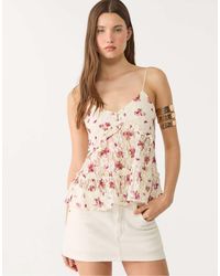 Stradivarius - Top Van Kant Met Bandjes - Lyst