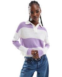 ONLY - Nicci Stripe Polo Top - Lyst