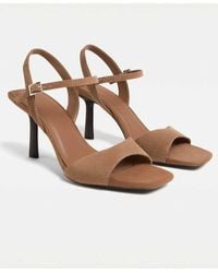 Stradivarius - Leather Heeled Sandals - Lyst
