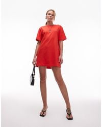 TOPSHOP - – premium – kurzärmliges oversize-t-shirt-kleid - Lyst