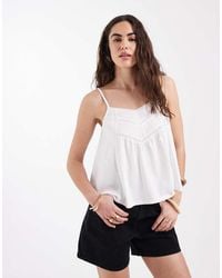 New Look - V Neck Cami With Lace Trim - Lyst