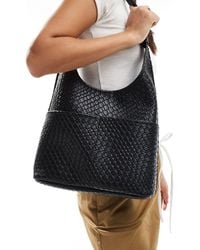Glamorous - Large Woven Shoulder Bag With Pocket Detail - Lyst