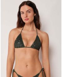 Calzedonia - Triangle Bikini Top Sequin Net - Lyst