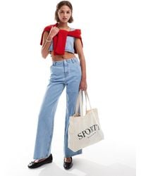 ASOS - Wide Leg Jean With Clean Waistband - Lyst