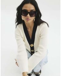 River Island - Mid Sized Chain Cat Eye Sunglasses - Lyst