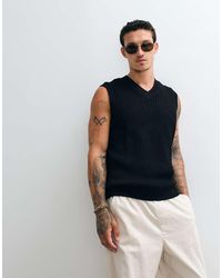 ASOS - Relaxed Textured Waffle Knit Singlet - Lyst