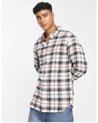 French Connection - Long Sleeve Multi Check Flannel Shirt - Lyst