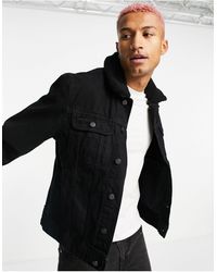 ASOS Denim Jacket With Detachable Borg 