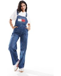 Tommy Hilfiger - Retro Flag Denim Dungarees - Lyst