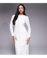 Kaiia - Exclusive Tailored Long Sleeve Button Up Maxi Dress - Lyst