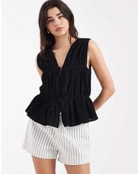 ASOS - Crinkle Tie Front Waistcoat - Lyst