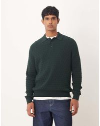 ASOS - Relaxed Long Sleeve Knit Textured Polo - Lyst