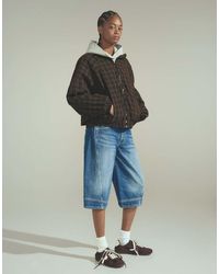 Bershka - Denim Jort Bermuda Shorts With Seam Detail - Lyst