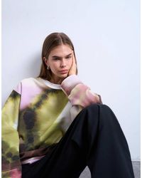 TOPSHOP - Abstract Print Oversized Sweat - Lyst