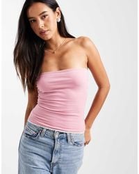 Hollister - Lace Trim Tube Top - Lyst