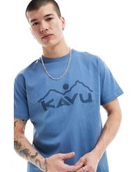 Kavu - Camiseta azul con logo delantero heritage - Lyst