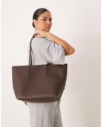 Mango - Classic Faux Leather Tote Bag - Lyst