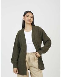 Brave Soul - Fisherman Knit Dropped Shoulder Cardigan - Lyst
