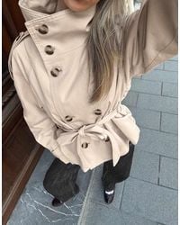 Bershka - Funnel Neck Trench Jacket - Lyst