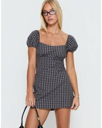 Princess Polly - Sorynna Cotton Puff Sleeve Square Neck Built-in Shorts Mini Dress - Lyst
