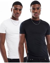 ASOS - – 2er-pack körperbetonte basic-t-shirts - Lyst