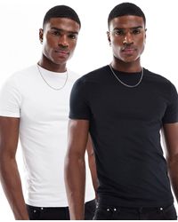 ASOS - – 2er-pack körperbetonte basic-t-shirts - Lyst