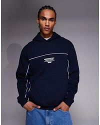 ASOS - Relaxed Fit Hoodie With Piping And Print Detail - Lyst