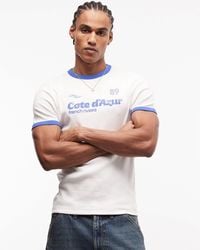 ASOS - Heavyweight Muscle Fit Ringer T-shirt With Football Graphic - Lyst