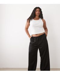 Pretty Lavish Curve - Breya Satin Drawstring Pants - Lyst
