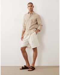 SELECTED - Linen Blend Long Sleeved Shirt - Lyst