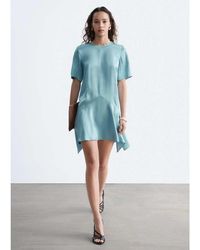& Other Stories - Drop Waist Satin Mini Dress With Hanky Hem - Lyst