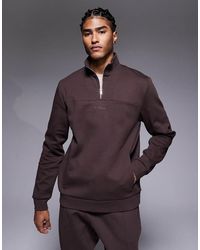 River Island - Premium 1/4 Zip Sweatshirt Co-Ord - Lyst